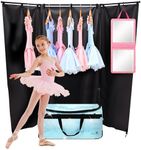 Dance Bag with Garment Rack and Curtain, 28" Rolling Dance Competition Duffle Bag with Garment Rack | Portable Dance Changing Room Suitcase for Dancers Athlete Livestreamer Cheerleaders