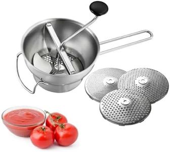 GEFU FLOTTE LOTTE® Food Mill with 3 Perforated Discs (1 mm, 3 mm, 5 mm), 2 L Capacity, Manual Strainer for Soups, Sauces and Purées