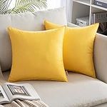 MIULEE Pack of 2 Outdoor Waterproof Throw Pillow Cover Home Pillow Case Decorating Cushion Covers Protectors for Tent Park Bed Sofa Chair Bedroom Decorative Pillowcases 45x45cm 18x18inch Yellow