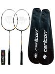 2 x Carlton Pro Attack Badminton Rackets + Covers and 6 Shuttles