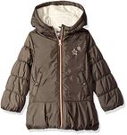 OshKosh B'Gosh Girls' Little Hooded Peplum Jacket Coat, Charcoal, 5/6