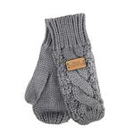 Aran Traditions Diamond Knitted Winter Mittens Gloves (Slate)