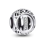 NINGAN Letter D Alphabet Charm 925 Sterling Silver Bead Fits Pandora Bracelet Necklace