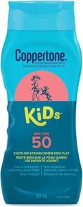Coppertone Kids Sunscreen Lotion SPF 50, Hypoallergenic Sunscreen for Kids, Water Resistant Face and Body Sunscreen for Children, Octinoxate and Oxybenzone Free, 237mL