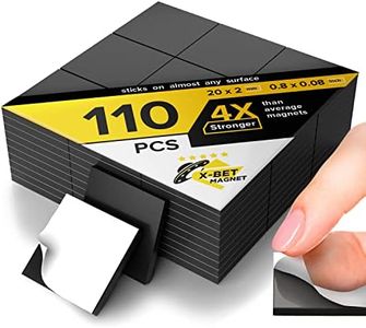 Magnetic Squares 110 Pcs - Self Adhesive Magnetic Squares (Each 4/5" x 4/5") - Industrial Flexible Sticky Magnets - Peel & Stick Magnetic Sheets, Tape Alternative to Magnetic Stickers, Magnetic Strip