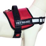 PAYTON PERRY Customized Dog Harness with Name | Personalized Dog Belt with Dog Name, No Pull Reflective Vest Harness for Small Medium Large Dogs (S, RED, Recommended for 5-13KG Pet)