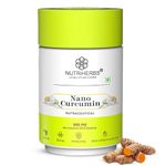 NUTRiHERBS Nano Curcumin 500mg Capsules | Immunity Booster for Men & Women | Joint Pain Relief & Digestion Support | Turmeric Curcumin with Piperine for Better Absorption | 60 Capsules