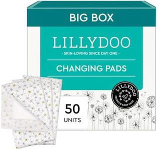 LILLYDOO Disposable Baby Changing Pads Liners 50 Count 23,6" x 23,6" Super Soft, Without Perfumes & Lotions, for Sensitive Skin, Dermatologically Tested
