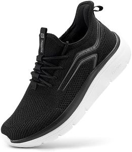 FitVille Extra Wide Fit Trainers for Men Slip On Arch Support Road Running Shoes Lightweight Athletic Sneakers for Gym Fitness Jogging Walking, Black, 11, X-Wide