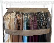 Garment Cover for Closet Rod and Portable Clothing Rack Shoulder Dust Cover - Protect Your Wardrobe in Style - Adjustable to fit 20" to 36" long - 6 Pack