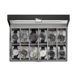 ProCase Watch Box Organizer for Men, 12 Slot Watch Display Case With Glass Lid, PU Leather Watch Storage Mens Watch Case, Watch Holder Organizer for Men Women -12 Slot, Black