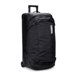 Thule Chasm Wheeled Checked Duffel, 110L Capacity, Durable Water-Resistant Recycled Materials, Wide Mouth Opening, Smooth Rolling Wheels, Durable Polycarbonate backpanel - Black