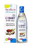 Ci Baby® Rich Moisture with coconut oil & Vitamin E Enriched with Nature's Best Herbs,| Enhances Bone Mineralization Massage Oil for Babies (100 ml, 0-5 Yrs) (Pack Of 4 200 ml)