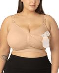 Kindred Bravely Sublime Hands Free Super Busty Pumping Bra | Nursing and Pumping Bra up to 44K Cup (Beige, Medium Super Busty)