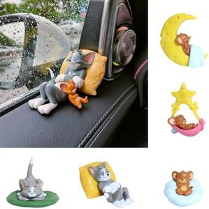 AYWVRBST 5 Pcs Decoration Ornaments, Christmas Decoration, Car Door Ornaments, Sleeping Cats and Mice, Cute and Interesting Gifts, Travel Decompression