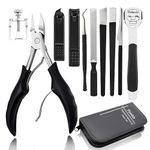 Fuwddy Thick Nail Clippers Ingrown Toenail Cutter for Seniors Pedicure Foot Care Tools Trim Toe Nail File Cuticle Knife Manicure Nail Lifter