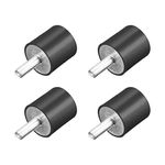 uxcell M8 Rubber Cylindrical Vibration Isolators Mounts Shock Absorber with Studs, 1.18" Diameter, 1.18" Height,4pcs