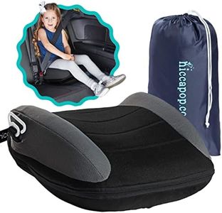 hiccapop UberBoost Inflatable Booster Car Seat | Blow up Narrow Backless Booster Car Seat for Travel | Portable Booster Seat for Toddlers, Kids, Child | Black/Gray