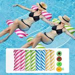 Weeupolfun Inflatable Water Hammock,4 Pack Inflatable Pool Floats Hammock,4 in 1 Pool Float Raft for Adult,Water Hammock Lounger with Cup Holders for Beach,Pool Party