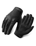 INBIKE Wear Resistant Breathable MTB Gloves Touchscreen Motorcycle Gloves with EVA Palm Pads & TPR Finger Pads Black Large