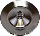 A-Team Performance - Power Steering Pump Pulley - Steel Key-Way Single Groove Saginaw Pump 5/8” Keyway Bore - Compatible with 1955-72 GM Chevy Chevrolet Chrome - Car Accessories