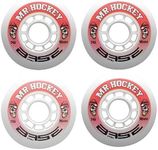 BASE Unisex - Adult Inline Roller Indoor Wheels Mr. Hockey Pro | 74A Hardness | Strong Grip | White | Suitable for All Standard Inline Skate Brands | 80 mm