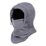 Azarxis Kids Fleece Balaclava Ski Face Scarfare Gaiter Mask Windproof Thicken Winter Hat Neck Warmer for Boys Girls (Dark Grey)