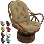 Solid Swivel Rocker Chair Cushion, Outdoor Rocking Chair Cushions, Ultra Soft Swivel Chair Pad Thicken Washable Patio Furniture Cushions for Recliner Rattan Folding Chair Garden Patio Mat,Beige,60x120 cm