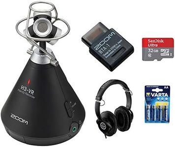 Zoom H3-VR Handy Audio Recorder with Built-In Mic Array, BTA-1 Bluetooth Adapter, 32GB Memory Card, LR6 4-Pack Battery & Studio Headphones Bundle