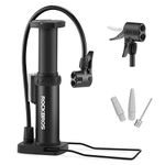 ROCKBROS Mini Bike Pump Portable Bicycle Floor Pump Air Pump Compatible with Presta & Schrader Valve Tire Pump Lightweight Hand Foot Activated Tire Inflator for Road Bike Mountain Bike Balls