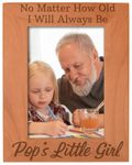 ThisWear Fathers Day Frame from Granddaughter I'll Always Be Pop's Little Girl Natural Wood Engraved 5x7 Portrait Picture Frame Wood