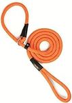 Mighty Paw Slip Rope Dog Lead | 1.8m One-Size-Fits-All, Slip-On Rope Leash. Easy to Slip On, No Collar or Harness Needed. Durable & Weather Resistant Climbers Rope with Reflective Stitching (Orange)