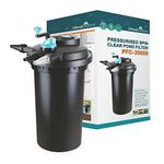 AllPondSolutions Pressurised Koi Fish Pond Filter with UV Steriliser – All in one UV Pond Filter System - Easy to Clean & Maintain - for Outdoor Ponds Up to 20000 litres - PFC-20000