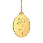 Malabar Gold & Diamonds 24K Gold Coins 1 gram | Gold Coin Pendant 24k 999 | Gold Coin cum Pendant for Birthday, Wedding, Dusshera & Diwali Gift, Rose Impression