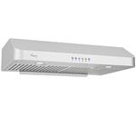 FENRIR Awoco RH-R06 Rectangle Vent 6" High Stainless Steel Under Cabinet 4 Speeds 900CFM Range Hood with LED Lights (30" W Rectang.