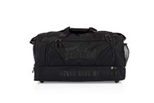 Fairtex Gym Bag Gear Equipment Color Blue or Gray or Yellow for Muay Thai, Boxing, Kickboxing, MMA (Black)