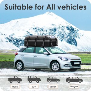 BOYUJK 20 Cubic Car Roof Bag – Waterproof 1000D, Fits Cars With/Without Rack, Anti-Slip Mat, 10 Straps, 566L
