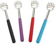 (4-Pack) elloLife Portable Extendable Telescopic Bear Claws Metal Back Scratchers/Hand Massager/Backslap with Rubber Handles