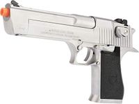 Evike Airsoft - WE-Tech Airsoft DE 50 AE Metal Gas Blowback Airsoft Pistol by Cybergun (Color: Silver/Green Gas/Gun Only)