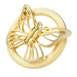 Doflyesky 2024 Upgrade Magnetic Phone Grip for MagSafe, Butterfly Phone Grip Holder Finger Kickstand for MagSafe iPhone 16/15/14/13/12 Series, Adapter Ring for MagSafe Included (Bling Gold)