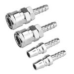 KLYNGTSK 4 PCS Quick Release Gas Hose Copper Nozzle Zinc Alloy Copper Nozzle Coupling Connector 8mm Quick Release Gas Connector for Motorhomes and Caravans BBQ/Patio Heater Hose Assemblies (SH+PH)