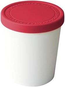 Tovolo Stackable Sweet Treat Ice Cream Tub with Tight-Fitting Silicone Lid Freezer Storage Container for Sorbet & Gelato, BPA-Free & Dishwasher-Safe, 1-Quart, Cayenne