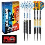 RED DRAGON Darts - Peter Wright 'Snakebite' v Gerwyn Price 'Iceman' DWC - Professional Brass Darts Set with Dart Flights and Shafts (Stems)