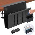 SUMHEN Desk Side Storage, Hanging Desk Organizer with Magnetic Pen Holder,No Drill Under Desk Cable Management Tray,Under Desk Laptop Holder for Office and Home