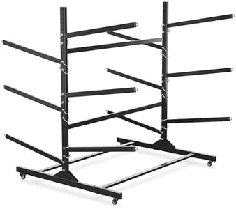 GarveeLife Kayak Storage Rack for 4 Kayaks Freestanding Kayak Rack for Outdoor Storage with Movable Wheels, Heavy-Duty Steel Kayak Hanger Holder with Hanging Straps (6 Kayaks,Double-Sided)