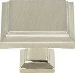 Atlas Homewares 289-BRN 1-1/4-Inch Sutton Square Knob, Brushed Nickel