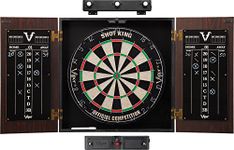 Viper Stadium Sisal/Bristle Steel Tip Dartboard & Cabinet Bundle: Elite Set (Shot King Dartboard, Darts, Shadow Buster and Laser Throw Line), Black (40-1213)