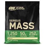 Optimum Nutrition Serious Mass Protein Powder with Creatine, Glutamine, 25 Vitamins and Minerals, Vanilla Flavour, 16 Servings, 5.45KG