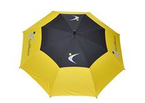 GolfBasic Full EP Coated Automatic Open Double Canopy Golf Umbrella (Yellow/Black)