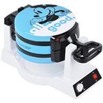 Disney Mickey & Minnie Double Flip Waffle Maker by Select Brands - Disney Waffle Maker - Features Non-Stick Plates - Blue Minnie & Mickey Mouse Waffle Iron for Disney Fans - Makes 6 Waffles